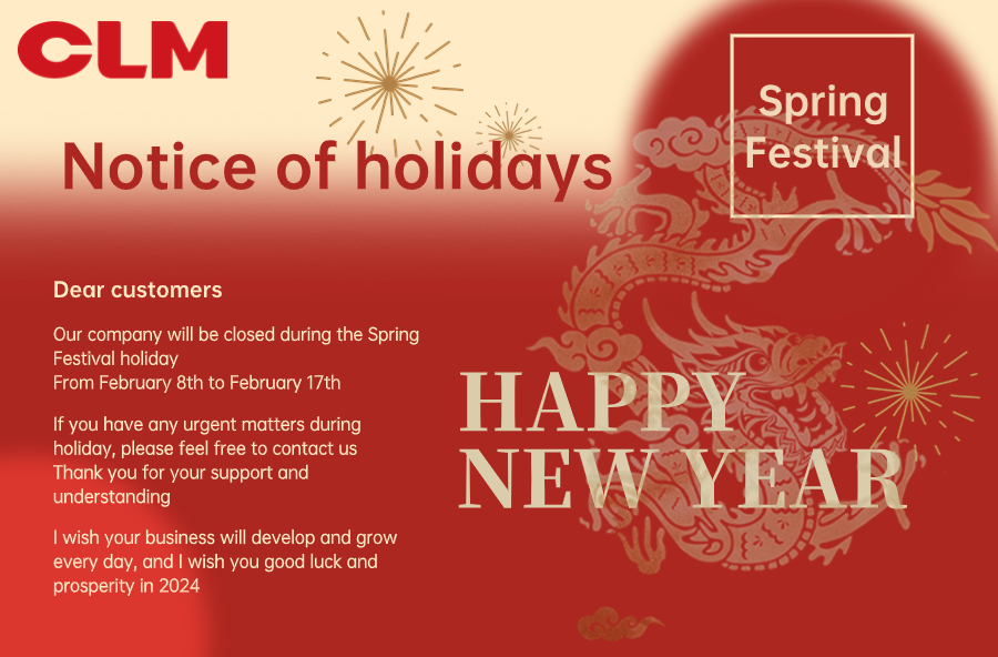 Notice of holidays